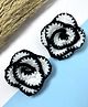Little Peas Crochet Floral Applique Detailed Alligator Hair Clips - White & Black