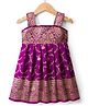 Bhartiya Paridhan Silk Woven Flared Sleeveless Ethnic Dress - Purple