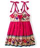 Bhartiya Paridhan Silk Woven Sleeveless Flared Ethnic Dress With Floral Print - Pink