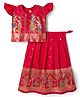Bhartiya Paridhan Silk Woven Half Sleeves Figure Printed Choli Lehenga Set - Red
