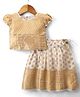 Bhartiya Paridhan Silk Woven Puffed Sleeves Choli Lahega Set -  Cream