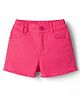 Olio Kids Cotton Knit Above Knee Length Solid Shorts - Fuchsia