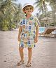 Mi Arcus Woven Half Sleeves Tropical Theme Printed Coordinating Shirt & Shorts Set - Multi Colour