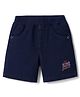 Olio Kids Cotton Knit Above Knee Length Solid Shorts - Navy Blue