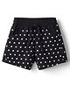 Olio Kids Cotton Knit Above Knee Length Polka Dots Printed Shorts - Black