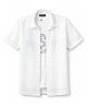 Charchit Cotton Blend Woven Half Sleeves Solid Shirt With Tee - White