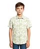Charchit Cotton Woven Half Sleeves Tropical Theme Printed Shirt - Green