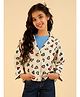 Bugandbees Corduroy Woven Full Sleeves Heart Printed Blazer - Multi Colour