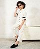 Bugandbees Cotton Flax Woven Full Sleeves Solid Shirt & Pants Set - Off White
