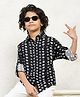 Bugandbees Rayon Woven Full Sleeves Abstract Printed Shirt - Black