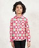 Bugandbees Cotton Woven Full Sleeves Checked & Hearts Printed Shirt - Multi Colour