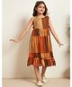Bugandbees Modal Woven Sleeveless Colour Blocked & Polka Dots Printed Dress - Multi Colour