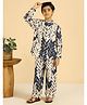 Bugandbees Woven Full Sleeves Abstract Printed Coordinating Shirt & Pant Set - Multi Colour