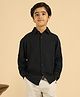 Bugandbees Cotton Woven Full Sleeves Solid Shirt - Black