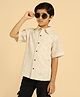 Bugandbees Schiffli Woven Half Sleeves Embroidered Shirt - Off White