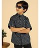 Bugandbees Cotton Woven Half  Sleeves Alphabets Printed Shirt -  Grey