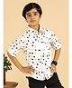 Bugandbees Cotton Woven Full Sleeves Polka Dots Printed Shirt - White