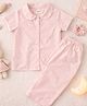 TIPPY TOP Cotton Woven Half Sleeves Lace Embroidered Coordinating Shirt & Pant Set - Peach