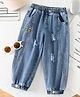 Mark & Mia Ankle Length Distressed Jogger Style Jeans - Blue