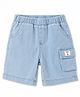 Mark & Mia Solid Shorts With Patch - Light Blue