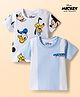 Babyhug Disney Single Jersey Knit Half Sleeves T-Shirt With Mickey Mouse Graphics Pack of 2 - Multicolor