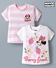 Babyhug Disney Cotton Knit T-Shirts with Minnie and Friends Graphic Half Sleeves Round Neck Multi Color 9-12 Months Pack of 2