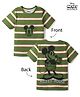 HoneyHap Disney Premium 100% Cotton Knit Half Sleeves Striped T-Shirt With Mickey Mouse Graphics- Green
