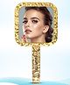 Majestique Premium Textured Handle Mirror, 1X/10X Makeup Mirror with Magnifying Mirror - Golden