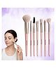 Majestique 7 Pc Professional Makeup Brush Set for Face & Eye Makeup - Pink