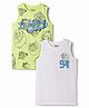 Honeyhap Disney Single Jersey Knit Sleeveless Vests With Lion King Graphic Pack of 2 - Light Green & White
