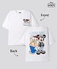 Primo Gino Disney Cotton Knit T-Shirt with Front and Back Mickey and Friends Graphic Half Sleeve Round Neck White 4-5 Years
