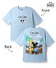 Primo Gino Disney Cotton Single Jersey Knit Half Sleeves T-Shirt with Front & Back Mickey Mouse Graphics - Blue