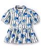 Pine Kids Cotton Woven Top Puff Sleeves Frock Style Floral Multi Color 4-5 Years