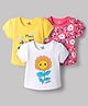 Doodle Poodle Cotton Knit T-Shirts Half Sleeves Printed Yellow 12-18 Months Pack of 3