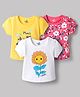 Doodle Poodle Cotton Knit T-Shirts Half Sleeves Printed Yellow 2-3 Years Pack of 3