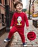 Mark & Mia Cotton Full Sleeves Sweater & Pant With Penguin  Design - Red