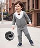 Mark & Mia Cotton Full Sleeves Sweater & Pant With Bow Applique - Grey