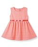 Dew Drops Cotton Woven One Piece Dresses/Frocks with Sleeveless Styling and Floral Pattern in Peach for 3-6 Months