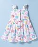 Dew Drops Cotton Woven One Piece Dresses/Frocks Sleeveless Floral Offwhite 2-3 Years