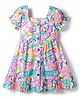 Dew Drops Cotton Woven One Piece Dresses/Frocks Half Sleeves Multi Color 4-5 Years