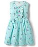 Dew Drops Cotton Woven One Piece Dresses/Frocks Sleeveless Aqua Blue 4-5 Years