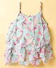 Dew Drops Cotton Woven One Piece Dresses/Frocks Sleeveless Aqua Blue 12-24 Months