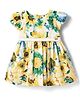 ToffyHouse Cotton Knit Half Sleeves Party Dress With Floral Print - Multicolor