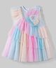 ToffyHouse Cotton Knit Sleeveless Party Dress With Frills & Embellishment - Multicolor