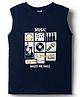 Ollypop Cotton Knit T-Shirts Sleeveless Graphic Blue 18-24 Months