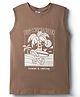 Ollypop Cotton Knit T-Shirts Sleeveless Round Neck Beige 12-18 Months