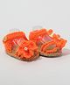 Knits & Knots crochet Sandals Style Booties With Side Button Closure - Orange