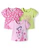 Doodle Poodle Cotton Knit T-Shirts Half Sleeves Printed Pink  NB Pack of 3