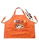 Li'll Pumpkins Orange Colour Pallete Apron for Eating Meals, Drawing painting cooking school ideal for Kids - Orange