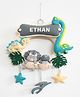 LillPumpkins Personalized Dino family Name hanging for new born babies - Pastel